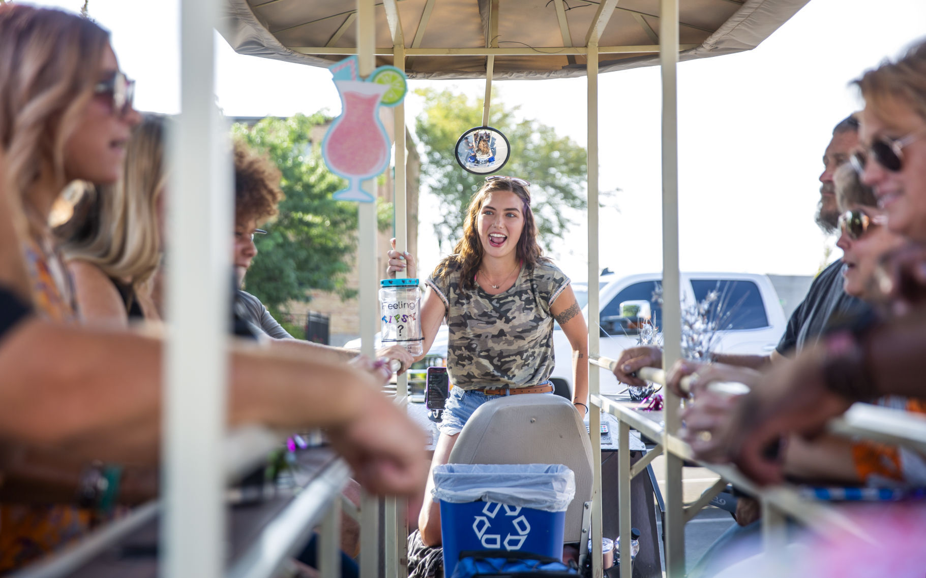 Sip N' Cycling through town